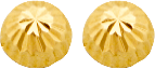10KT Yellow Gold Half Diamond Cut Ball Stud Earrings