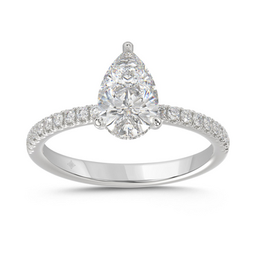 14K White Gold 1.75CTW Certified Lab-Grown Diamond Pear Ring