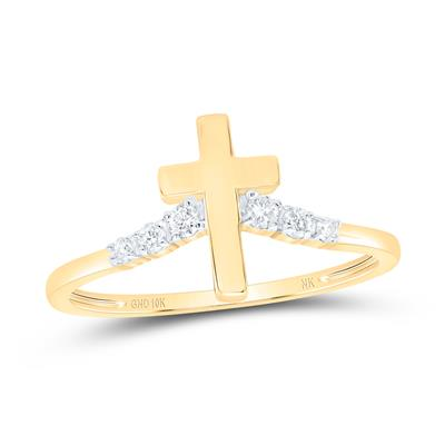 1/10CTW-NAT DIA NK GIFT CROSS RING