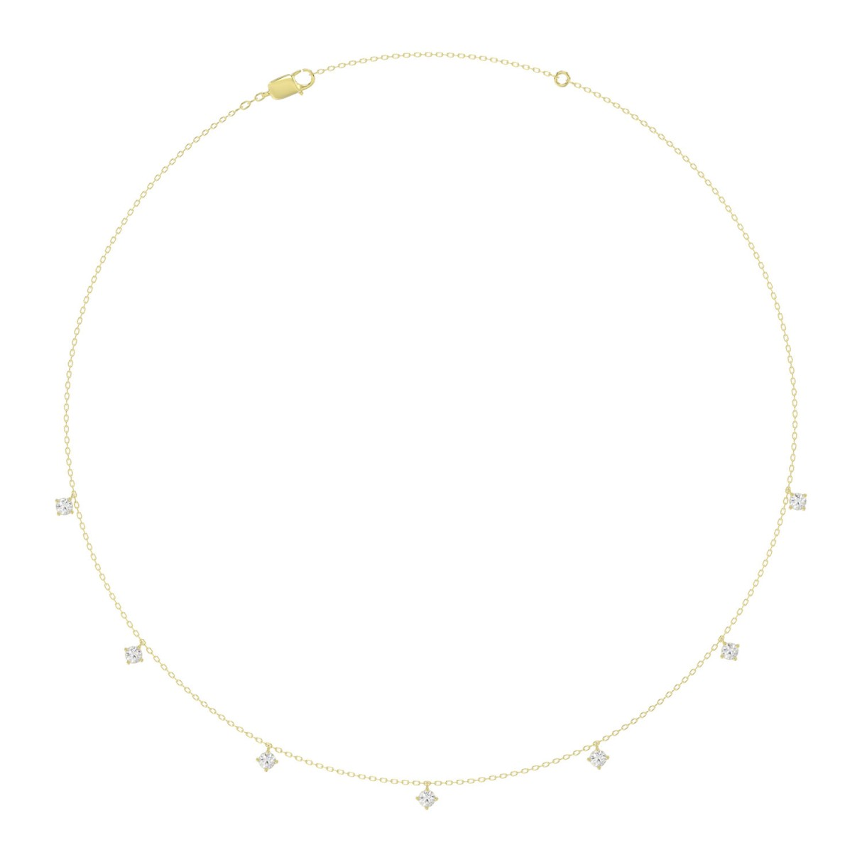 10K Yellow Gold 1.00CTW Certified Lab-Grown Diamond Round Necklace