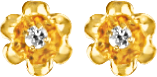 10KT Gold Stud Earrings with Ruby Stone