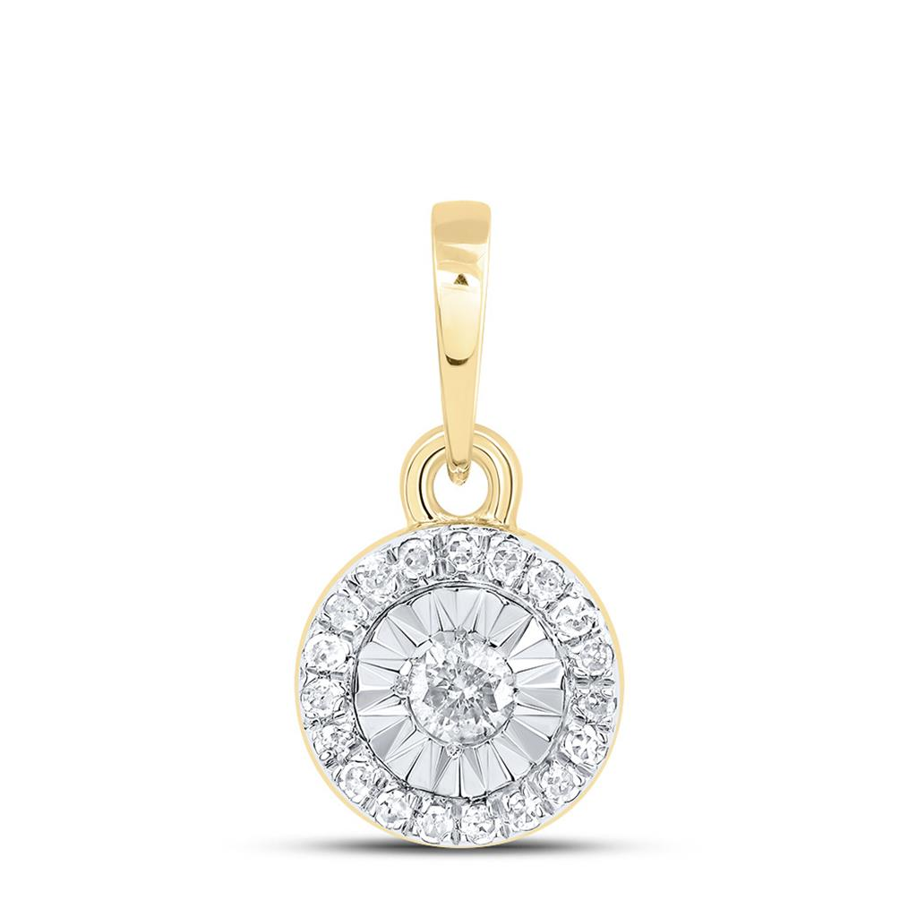 10KT GOLD 1/10CTW NATURAL DIAMOND ROUND PENDANT
