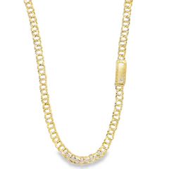 10KT Gold 6MM Chino Link Chain with Greek Border 20 Inches FREE ENGRAVING