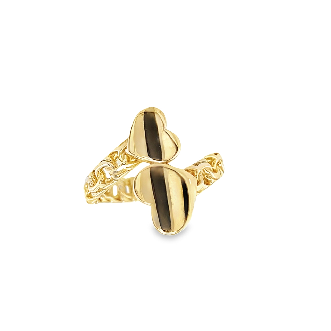 10KT Gold Chino Double Heart Ring