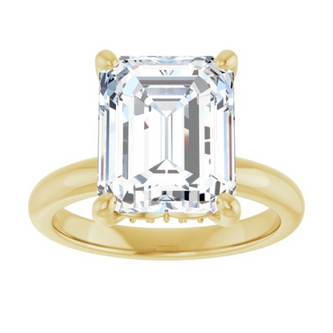 6.35CTTW Certified Lab-Created Emerald Cut Diamond Hidden Halo Solitai