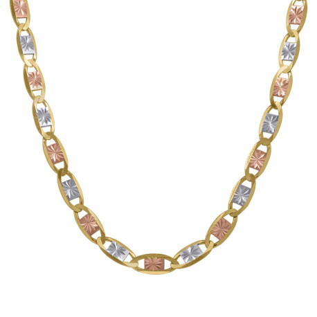 10KT Gold Tricolor 4.2mm Valentino Chain 24"