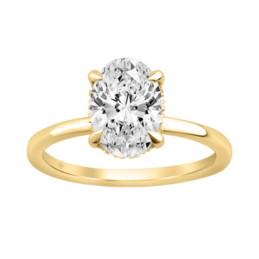 14K Yellow Gold 2.00CTW Certified Lab-Grown Diamond Oval Ring