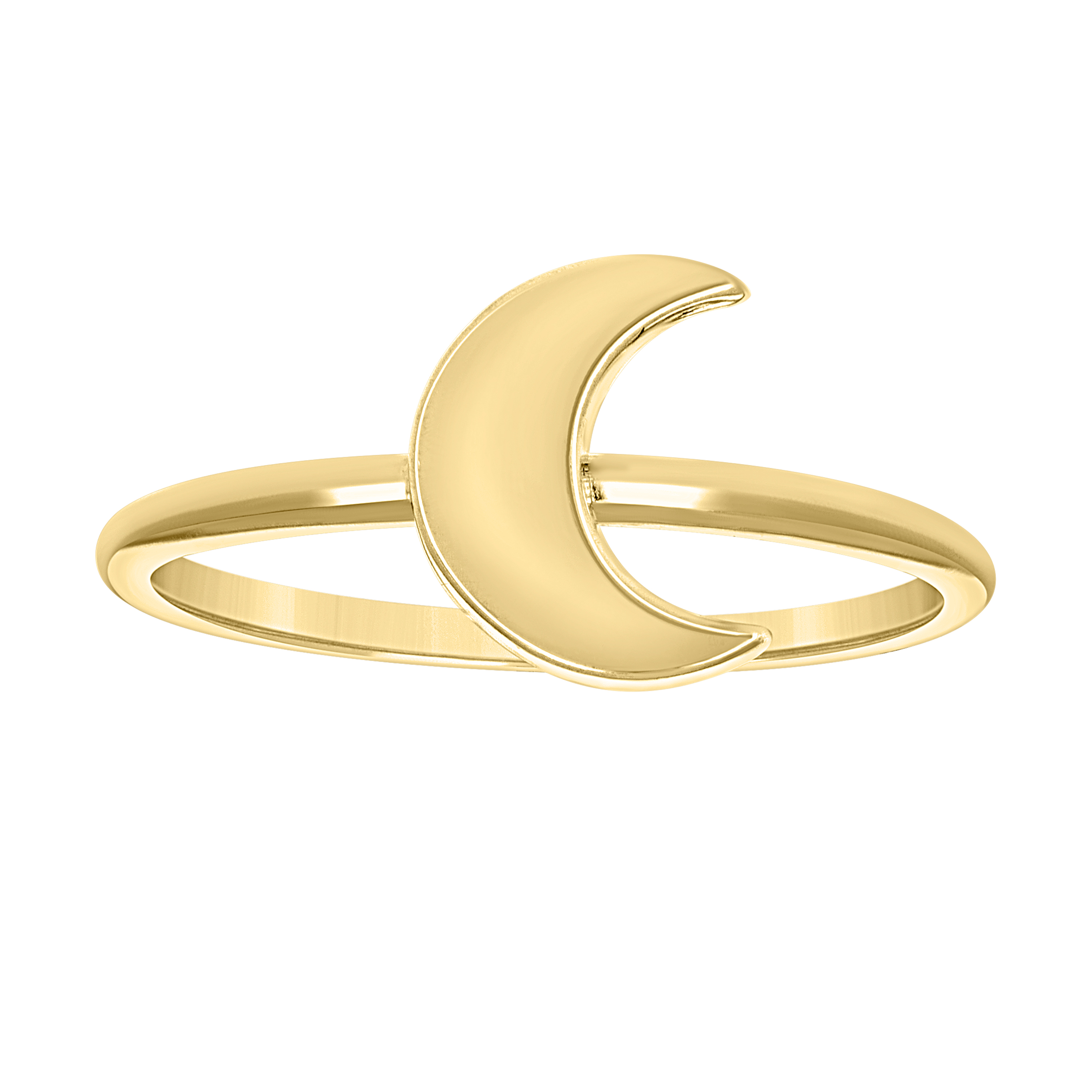 10KT Gold Crescent Moon Ring