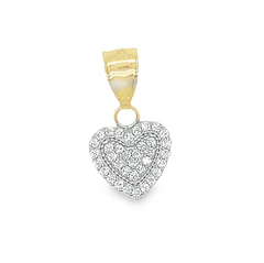 10KT Gold 10MM Heart Pendant with CZ