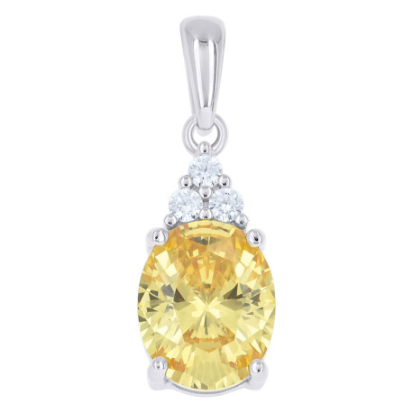925 Sterling Silver Womens Yellow White Oval Round Cubic-Zirconia Oval