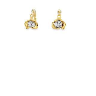 14KT YELLOW GOLD FLOWER HUGGIES