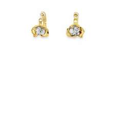 14KT YELLOW GOLD FLOWER HUGGIES