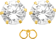 10KT Yellow Gold CZ Stud Earring