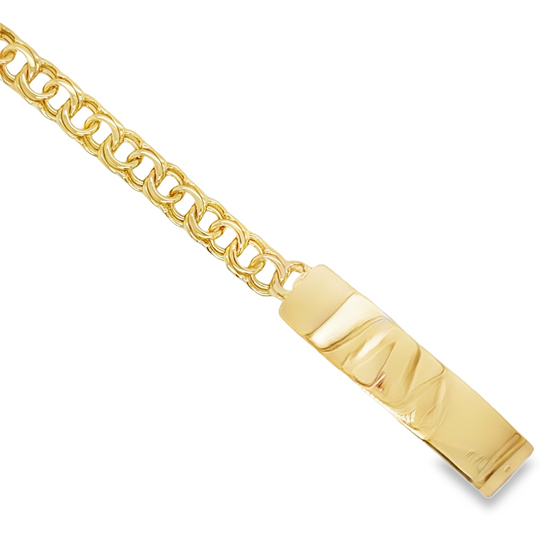 10KT Gold 8MM Solid Chino Link Bracelet 6.5 Inches FREE ENGRAVING