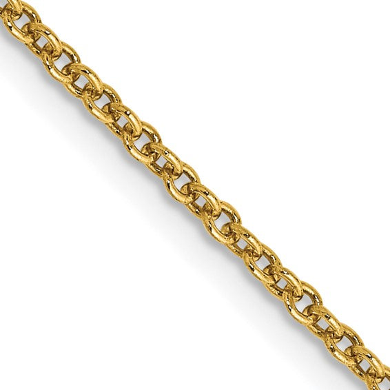 14K 18 inch 1.6mm Round Open Link Cable with Lobster Clasp Chain