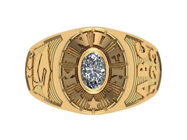 10KT Yellow Gold Kinder Mighty Graduation Ring White Stone Size 5