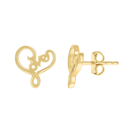 10kt Yellow Gold Womens Twisted Love Stud Earrings