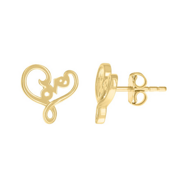 10kt Yellow Gold Womens Twisted Love Stud Earrings