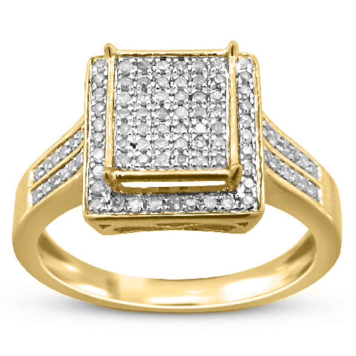 LADIES RING 0.35CT ROUND DIAMOND 10K YELLOW GOLD