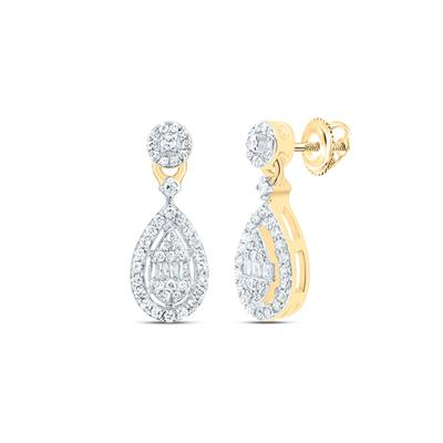 1/3CTW-NAT DIA P1 GIFT PEAR DANGLING EARRING