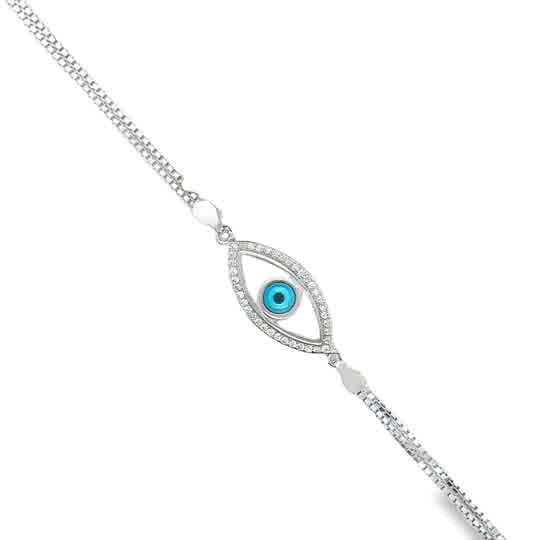 Pulsera ojo de plata de 6.5"