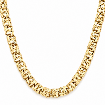 10KT Gold 6MM Chino Bar Monaco Chain with Diamond Cut Bars,  18 Inches