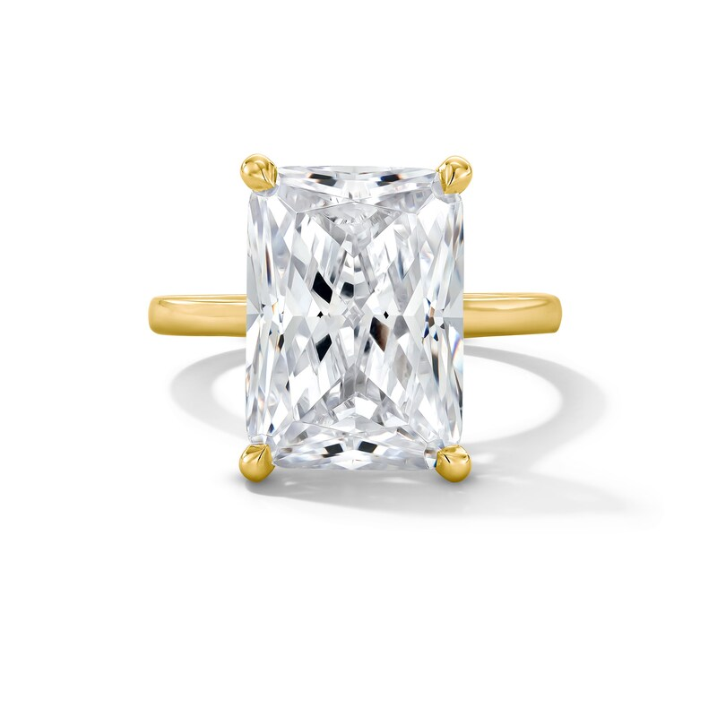 5.42CTTW Certified Lab-Created Raciant Cut Diamond Hidden Halo Solitai