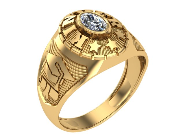 10KT Yellow Gold Kinder Mighty Graduation Ring White Stone Size 7