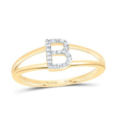 1/20CTW-DIAMOND INITIAL "B" LADIES RING
