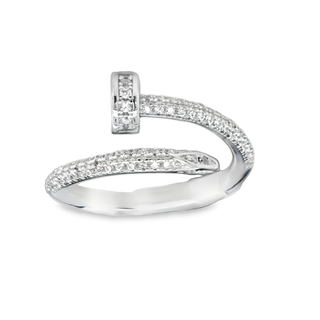 925 STERLING SILVER NAIL CZ RING Size 6