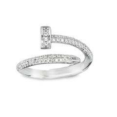 925 STERLING SILVER NAIL CZ RING Size 6