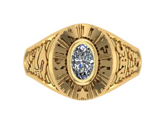 10KT Yellow Gold Kinder Spirit Graduation Ring White Stone Size 3.5