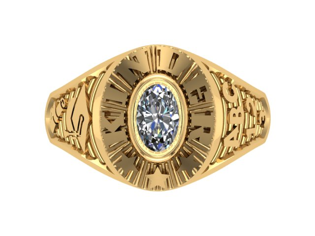 10KT Yellow Gold Kinder Spirit Graduation Ring White Stone Size 3.5