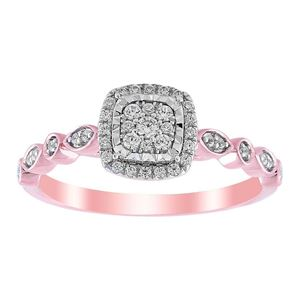 LADIES RING 1/5 CT ROUND DIAMOND 10K ROSE GOLD