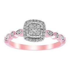 LADIES RING 1/5 CT ROUND DIAMOND 10K ROSE GOLD
