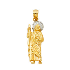 10KT Gold St. Jude San Judas Pendant 20MM + Bail