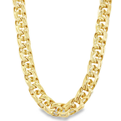 10KT Yellow Gold 12MM Monaco Chino Link Chain 24 inches