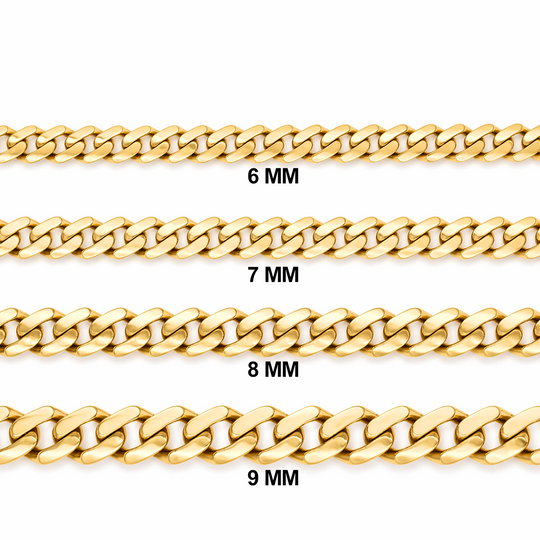 10KT Yellow Gold 7mm Miami Cuban Monaco Bracelet 7