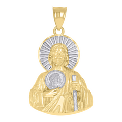 10kt Two-tone Gold Mens St. Jude San Judas Tadeo Religious Charm Penda