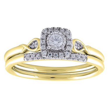 BRIDAL SET 0.20CT ROUND DIAMOND 10K YELLOW GOLD