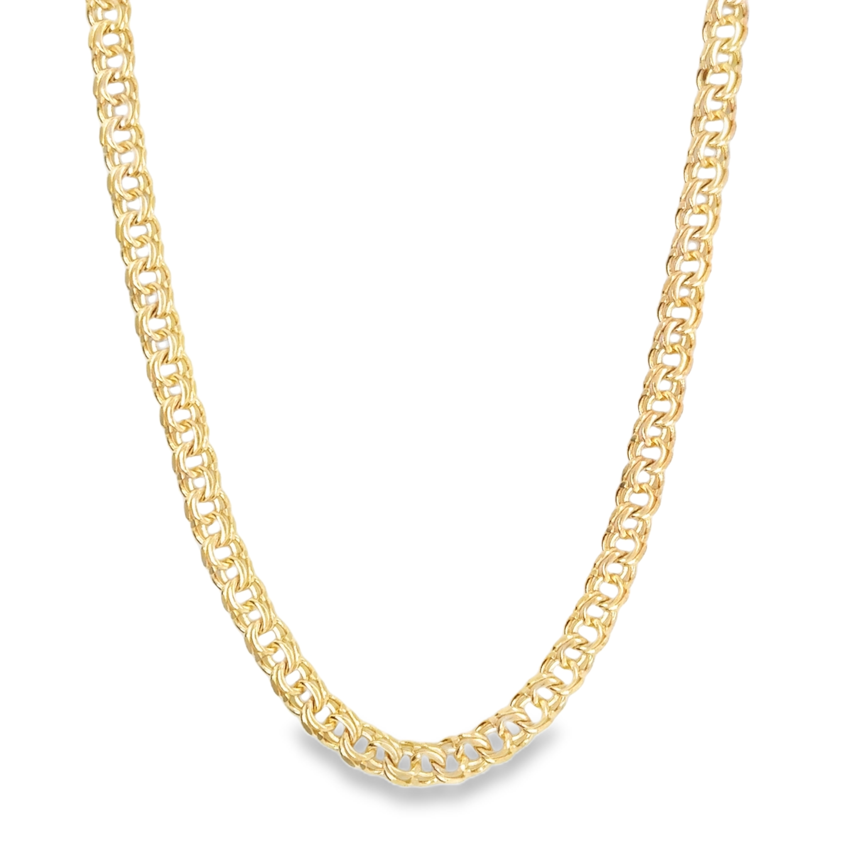 10KT Yellow Gold 3.5mm Solid Chino Link Chain 22" Long Lobster Clasp