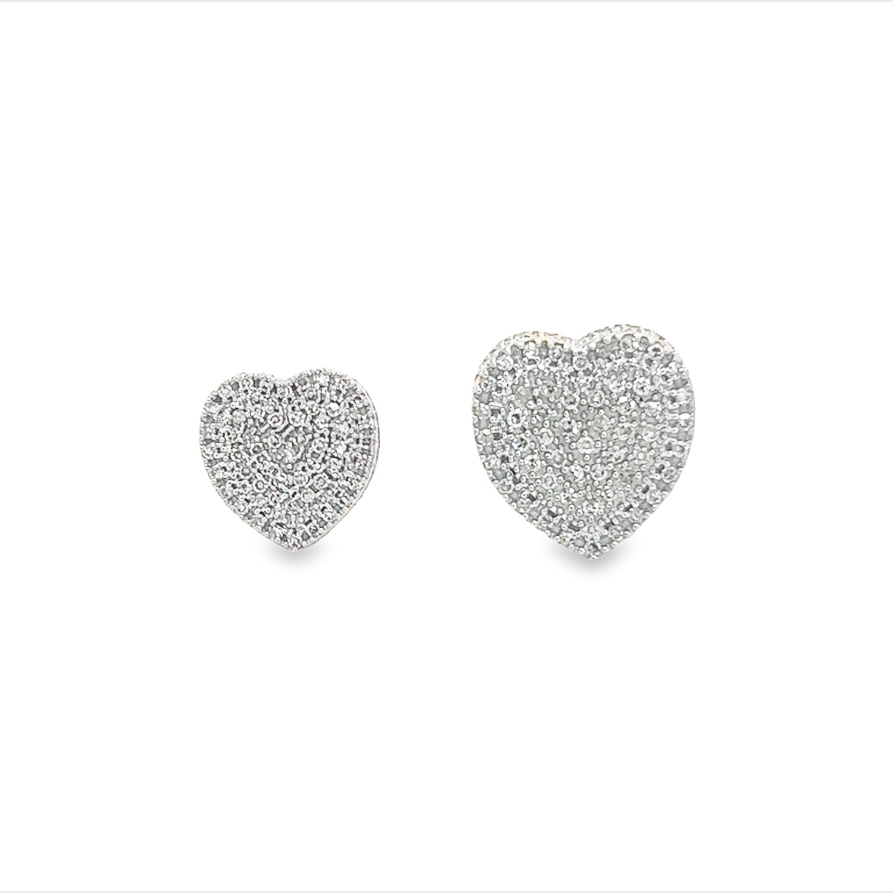 10K YELLOW GOLD ROUND DIAMOND HEART EARRINGS 0.50 CTTW (SMALL)