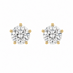 10KT Gold 3MM White CZ April Birthstone Stud Earrings with Screback Ball
