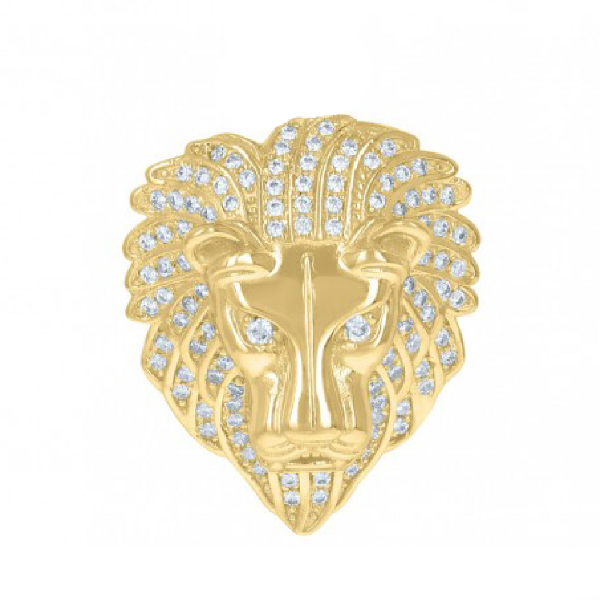10KT Gold Cubic-Zirconia Lion Ring