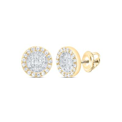 1/3CTW-NAT DIA P1 GIFT ROUND BAGUETTE EARRING