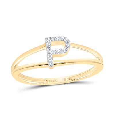 1/20CTW-DIA NK GIFT INITIAL "P" LADIES RING