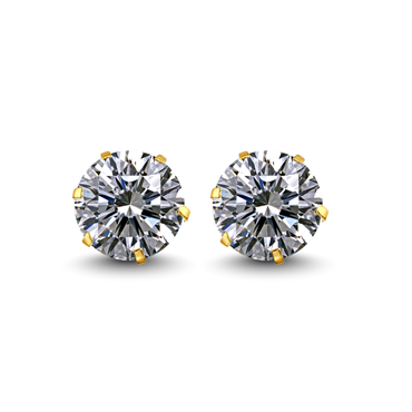 10KT Yellow Gold 3MM CZ Stud Earrings