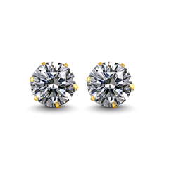 10KT Yellow Gold 3MM CZ Stud Earrings