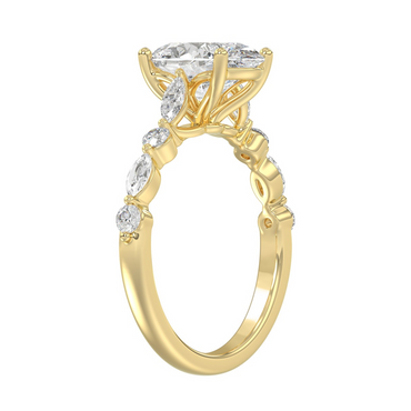 14K Yellow Gold 2.50CTW Certified Lab-Grown Diamond Oval Engagement Ri