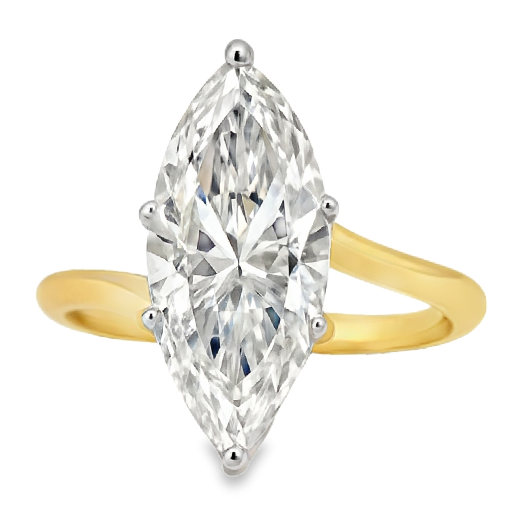 6.06CT Certified Lab-Created Marquise Diamond Solitaire Engagement Rin